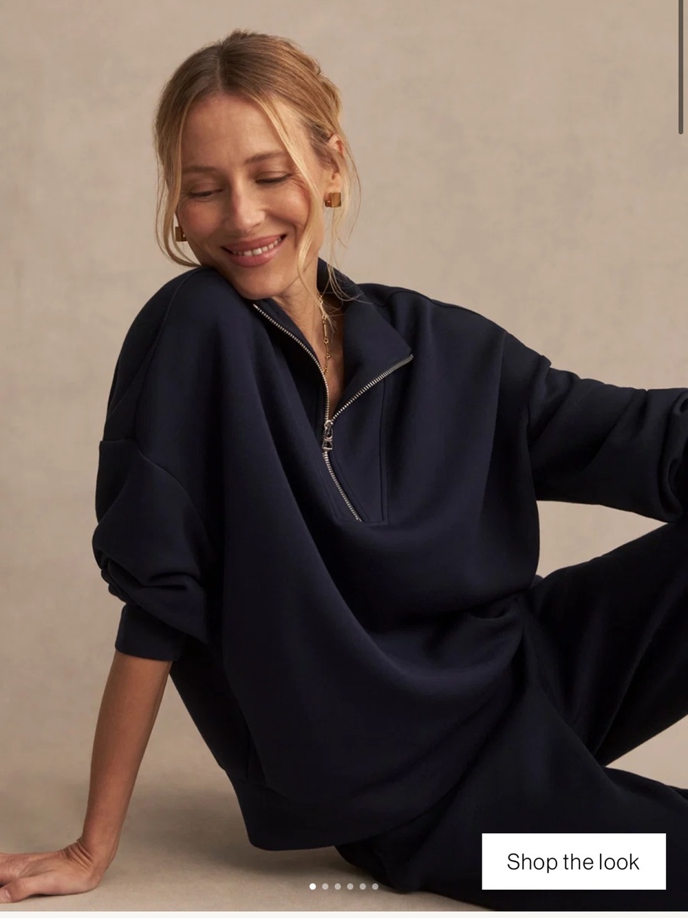 Varley Midnight Navy Half-Zip Pullover and pants
